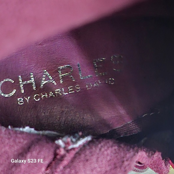 Charles David Edie Over the Knee Suede Boots Merlot Suede Wedge Size 7M - Picture 8 of 12